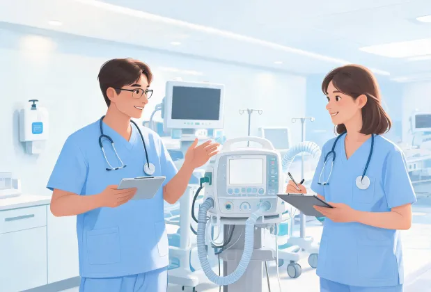 Clinical engineer advising hospital facility manager